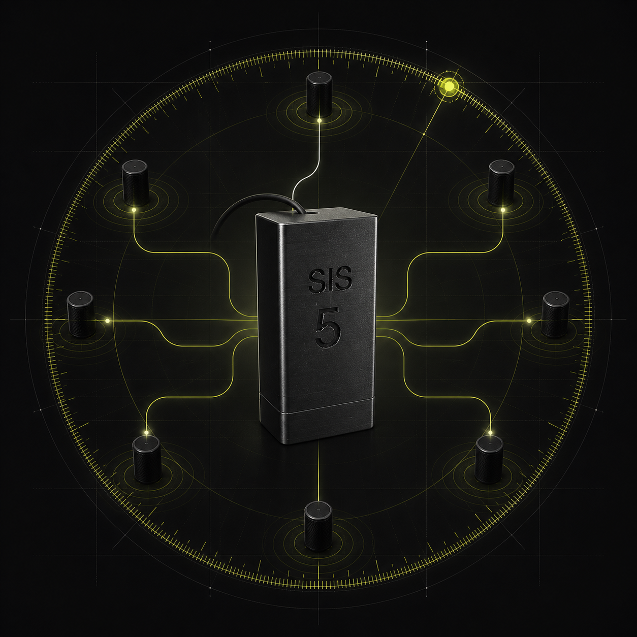 SIS technology: distributed audio units coordinated through network control and a common time reference